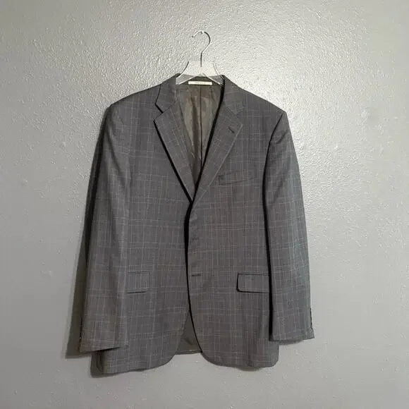 Burberry London Plaid Sports Coat 100% Wool Size 44